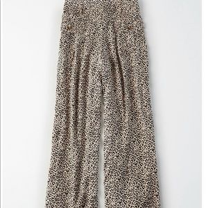 AMERICAN EAGLE LEOPARD WIDE LEG PANTS